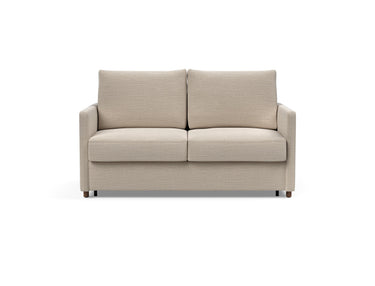 Neah 140 sovesofa med slim armlæn i 612 Blida Sand Grey, set forfra
