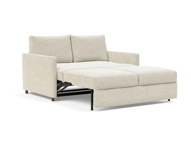Neah 140 sovesofa med slim armlæn i 357 Taura Off White, med sædet trukket ud som lounger