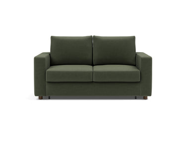 Neah 140 sovesofa med standard armlæn i 413 Esina Olive Green, set forfra