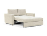 Neah 140 sovesofa med standard armlæn i 357 Taura Off White, med sædet trukket ud som lounger