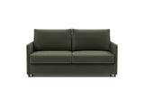 Neah 160 sovesofa med slim armlæn i 413 Esina Olive Green, set forfra