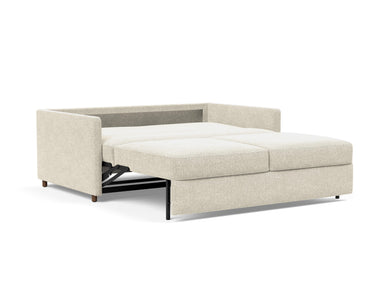 Neah 160 sovesofa med slim armlæn i 357 Taura Off White, slået ud til seng
