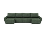 Norum sovesofa U-form med Curve armlæn i 281 Avella Pine Green, set forfra