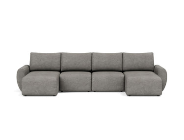 Norum sovesofa U-form med Curve armlæn i 282 Avella Warm Grey, set forfra