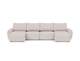 Norum sovesofa U-form med Curve armlæn i 300 Weda Sand, set forfra