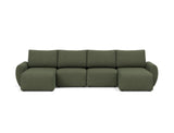 Norum sovesofa U-form med Curve armlæn i 353 Taura Forest, set forfra