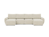 Norum sovesofa U-form med Curve armlæn i 357 Taura Off White, set forfra