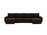 Norum sovesofa U-form med Curve armlæn i 358 Taura Chocco, set forfra