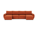 Norum sovesofa U-form med Curve armlæn i 412 Esina Rust, set forfra