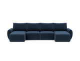 Norum sovesofa U-form med Curve armlæn i 414 Esina Indigo Blue, set forfra