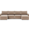 Norum sovesofa U-form med Curve armlæn i 417 Esina Mocha, set forfra