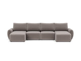 Norum sovesofa U-form med Curve armlæn i 418 Esina Truffle, set forfra