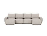 Norum sovesofa U-form med Curve armlæn i 471 Yuveno Sand, set forfra