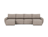 Norum sovesofa U-form med Curve armlæn i 472 Yuveno Warm Grey, set forfra