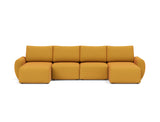 Norum sovesofa U-form med Curve armlæn i 507 Elegance Burned Curry, set forfra