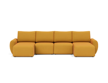 Norum sovesofa U-form med Curve armlæn i 507 Elegance Burned Curry, set forfra