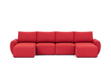Norum sovesofa U-form med Curve armlæn i 511 Elegance Red, set forfra