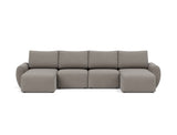 Norum sovesofa U-form med Curve armlæn i 521 Mixed Dance Grey, set forfra