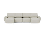 Norum sovesofa U-form med Curve armlæn i 527 Mixed Dance Natural, set forfra