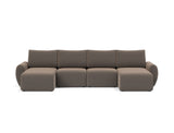 Norum sovesofa U-form med Curve armlæn i 530 Bouclé Taupe, set forfra