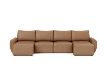 Norum sovesofa U-form med Curve armlæn i 551 Faunal Brown, set forfra