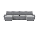Norum sovesofa U-form med Curve armlæn i 565 Twist Granite, set forfra