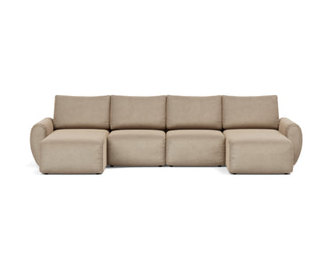 Norum sovesofa U-form med Curve armlæn i 587 Phobos Mocha, set forfra