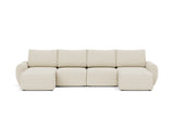 Norum sovesofa U-form med Curve armlæn i 594 Corduroy Ivory, set forfra