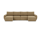 Norum sovesofa U-form med Curve armlæn i 860 Yogia Olive Brown, set forfra