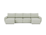 Norum sovesofa U-form med Curve armlæn i 888 Mozart Slate Brown, set forfra