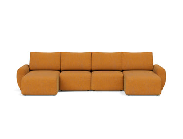 Norum sovesofa U-form med Curve armlæn i 893 Mozart Masala, set forfra