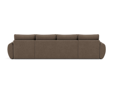 Norum sovesofa U-form med Curve armlæn i 411 Esina Cedar Brown, set bagfra