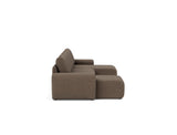 Norum sovesofa U-form med Curve armlæn i 411 Esina Cedar Brown, set fra siden