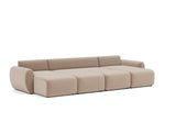 Norum sovesofa U-form med Curve armlæn i 417 Esina Mocha, slået ud til seng