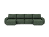 Norum sovesofa U-form med Chunky armlæn i 281 Avella Pine Green, set forfra