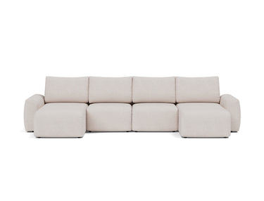Norum sovesofa U-form med Chunky armlæn i 300 Weda Sand, set forfra