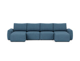 Norum sovesofa U-form med Chunky armlæn i 302 Weda Blue, set forfra