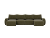 Norum sovesofa U-form med Chunky armlæn i 316 Cordufine Pine Green, set forfra