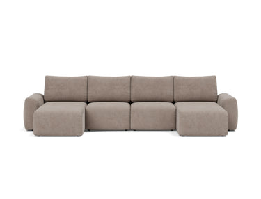 Norum sovesofa U-form med Chunky armlæn i 318 Cordufine Beige, set forfra