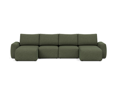 Norum sovesofa U-form med Chunky armlæn i 353 Taura Forest, set forfra