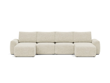 Norum sovesofa U-form med Chunky armlæn i 357 Taura Off White, set forfra