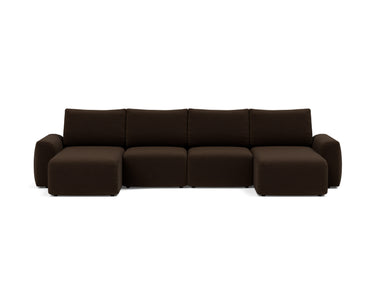 Norum sovesofa U-form med Chunky armlæn i 358 Taura Chocco, set forfra