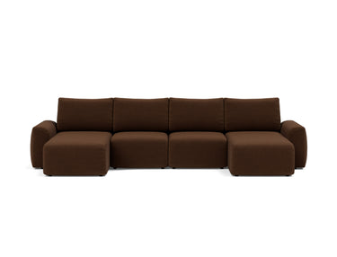 Norum sovesofa U-form med Chunky armlæn i 359 Taura Cappucino, set forfra