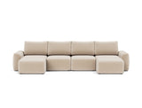 Norum sovesofa U-form med Chunky armlæn i 410 Esina Almond, set forfra