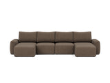 Norum sovesofa U-form med Chunky armlæn i 411 Esina Cedar Brown, set forfra