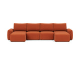 Norum sovesofa U-form med Chunky armlæn i 412 Esina Rust, set forfra
