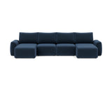 Norum sovesofa U-form med Chunky armlæn i 414 Esina Indigo Blue, set forfra