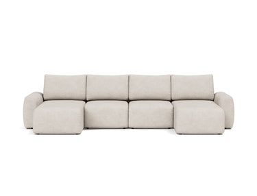 Norum sovesofa U-form med Chunky armlæn i 470 Yuveno Natural, set forfra