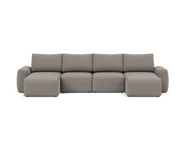 Norum sovesofa U-form med Chunky armlæn i 521 Mixed Dance Grey, set forfra