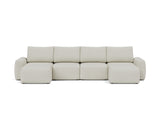 Norum sovesofa U-form med Chunky armlæn i 527 Mixed Dance Natural, set forfra